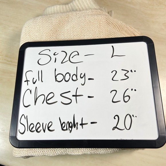 J Crew Lace Up V Neck Knit Sweater Cream Beige Size L - Picture 11 of 11